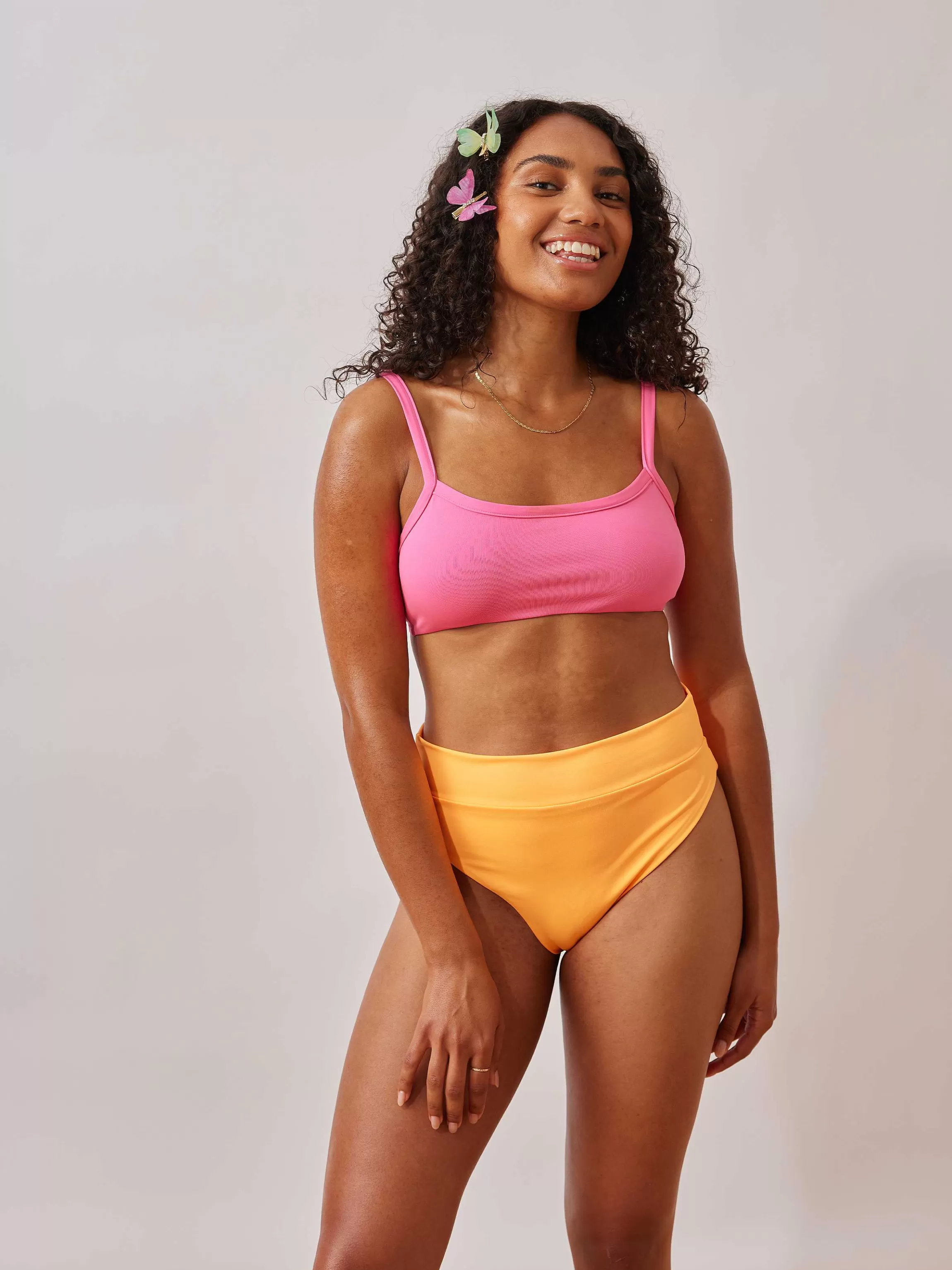 Bikini Bottoms*Djerf Avenue High Waist Bottom Tangerine