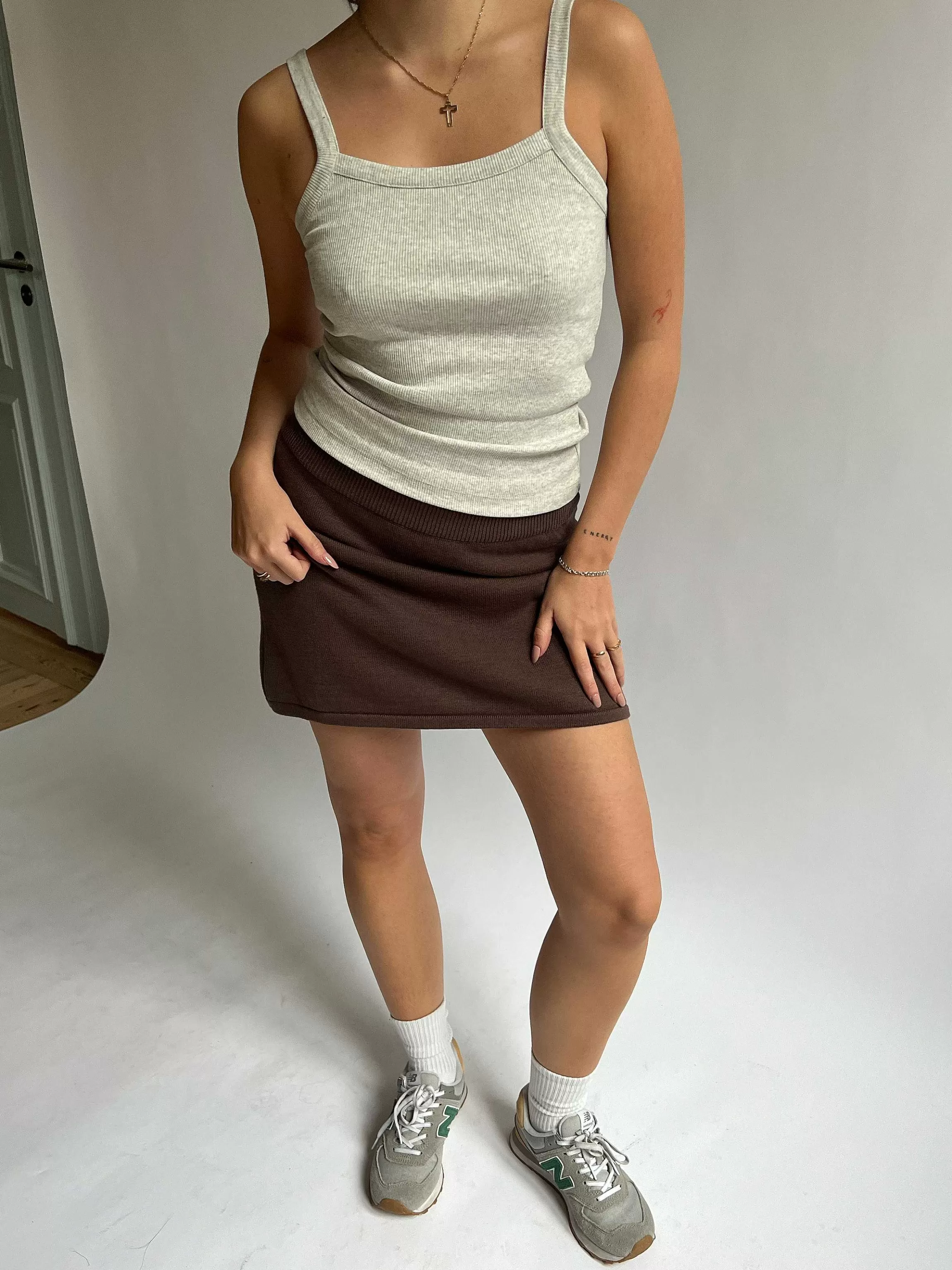 Knitwear*Djerf Avenue Knitted Mini Skirt Cocoa